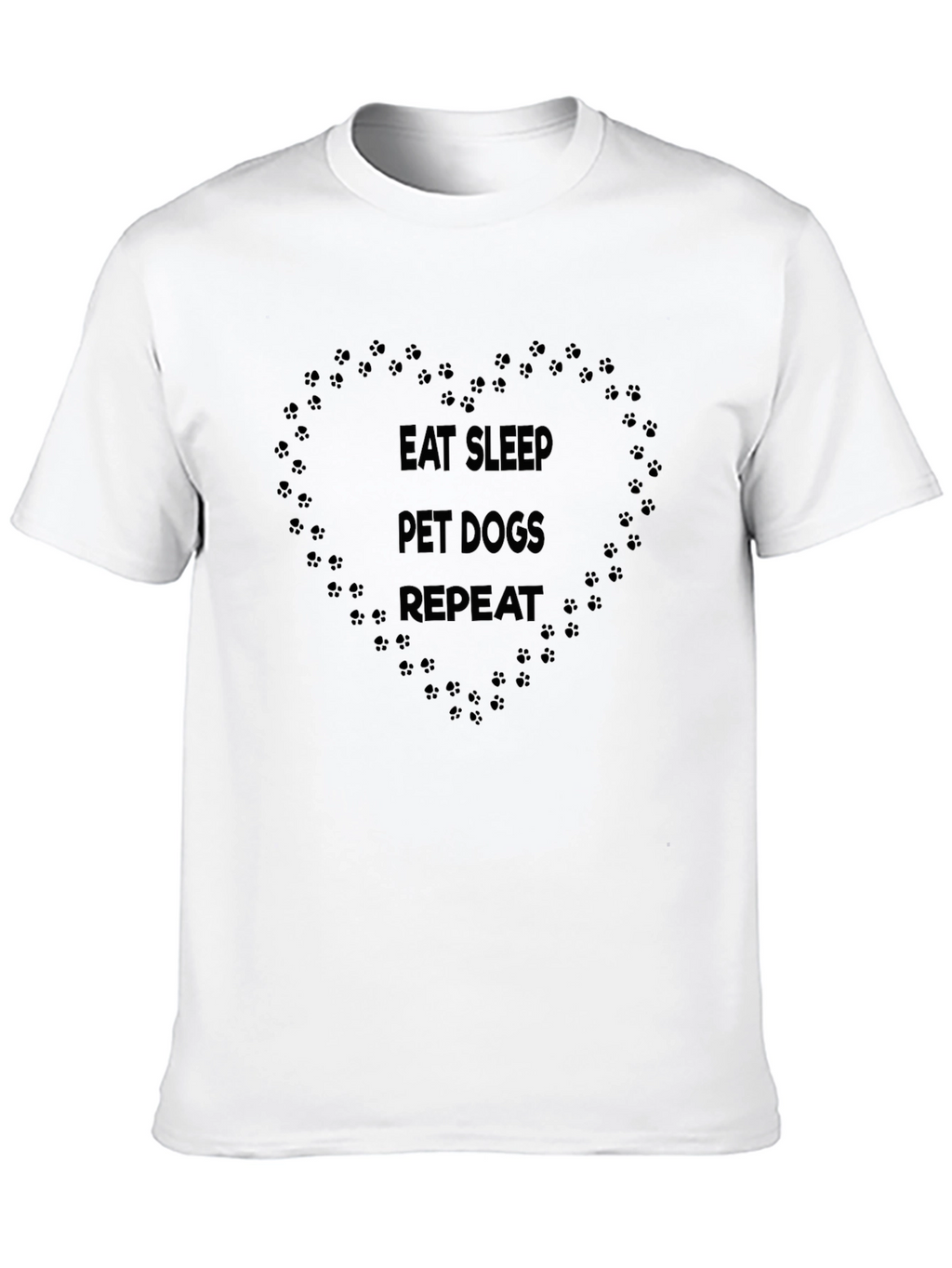Eat Sleep Pet Dogs Repeat Black T-Shirt