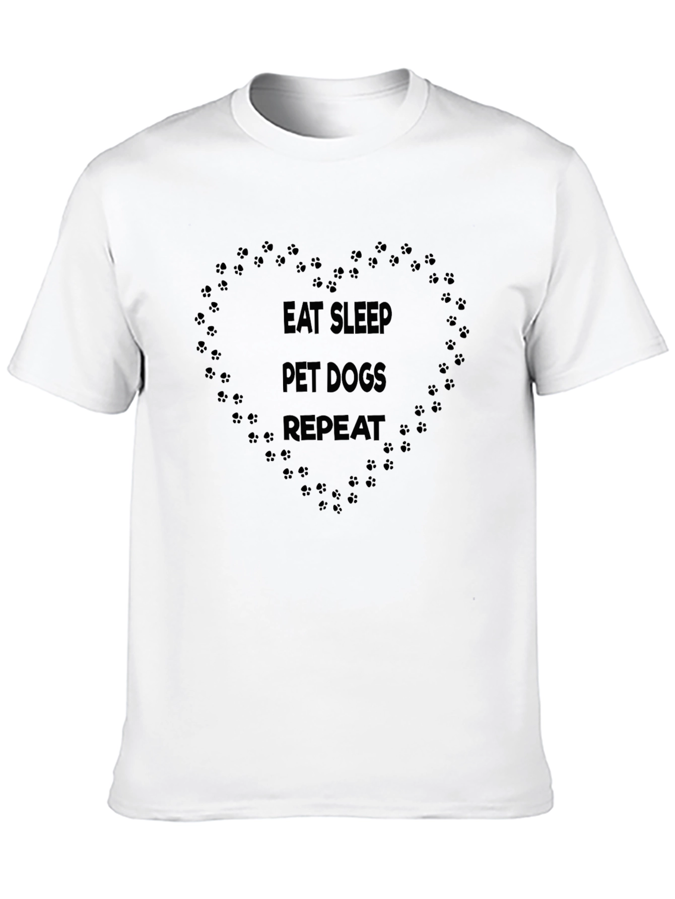 Eat Sleep Pet Dogs Repeat Black T-Shirt