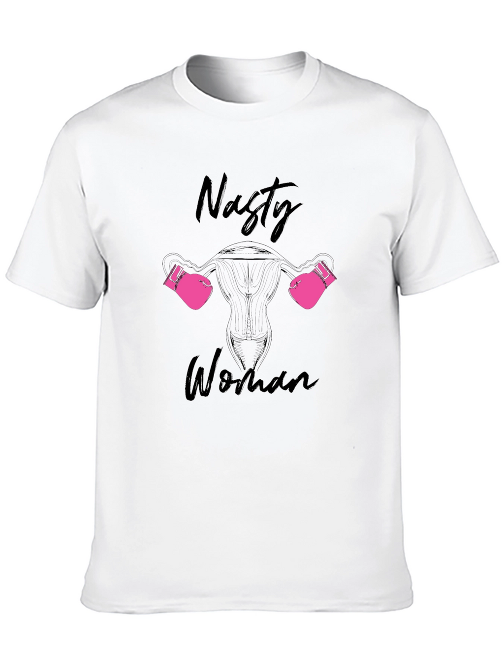 Nasty Woman Uterus Boxing Gloves Black T-Shirt