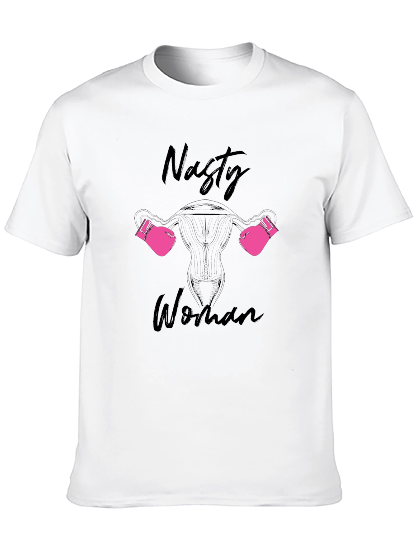 Nasty Woman Uterus Boxing Gloves Black T-Shirt