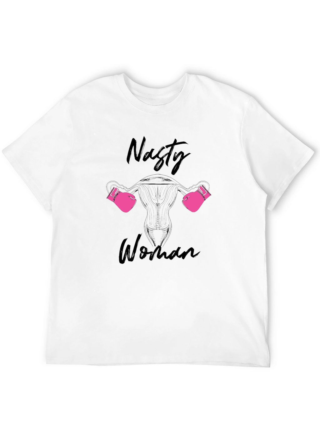 Nasty Woman Uterus Boxing Gloves Black T-Shirt