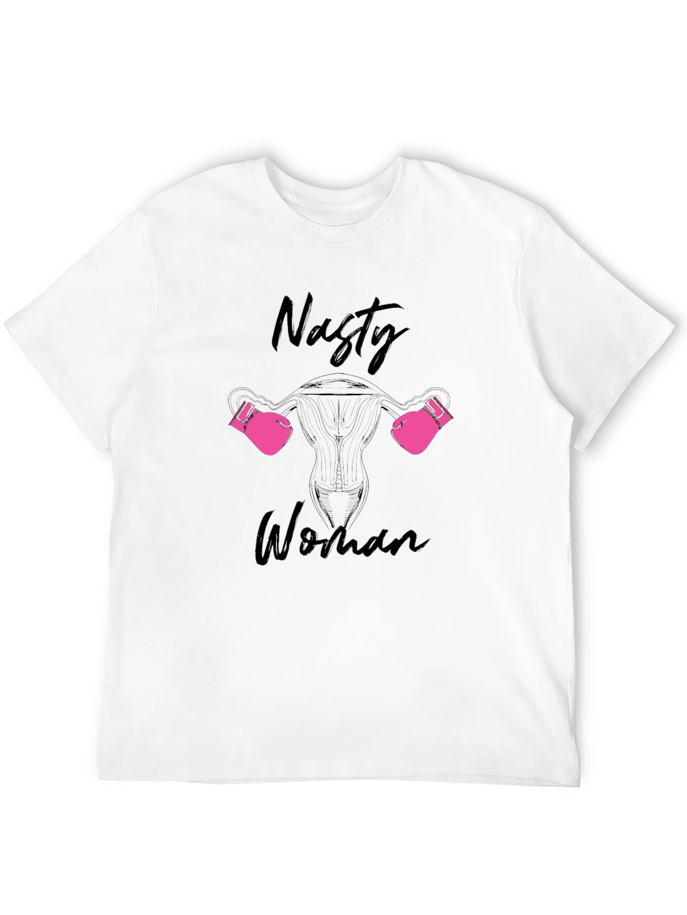 Nasty Woman Uterus Boxing Gloves Black T-Shirt