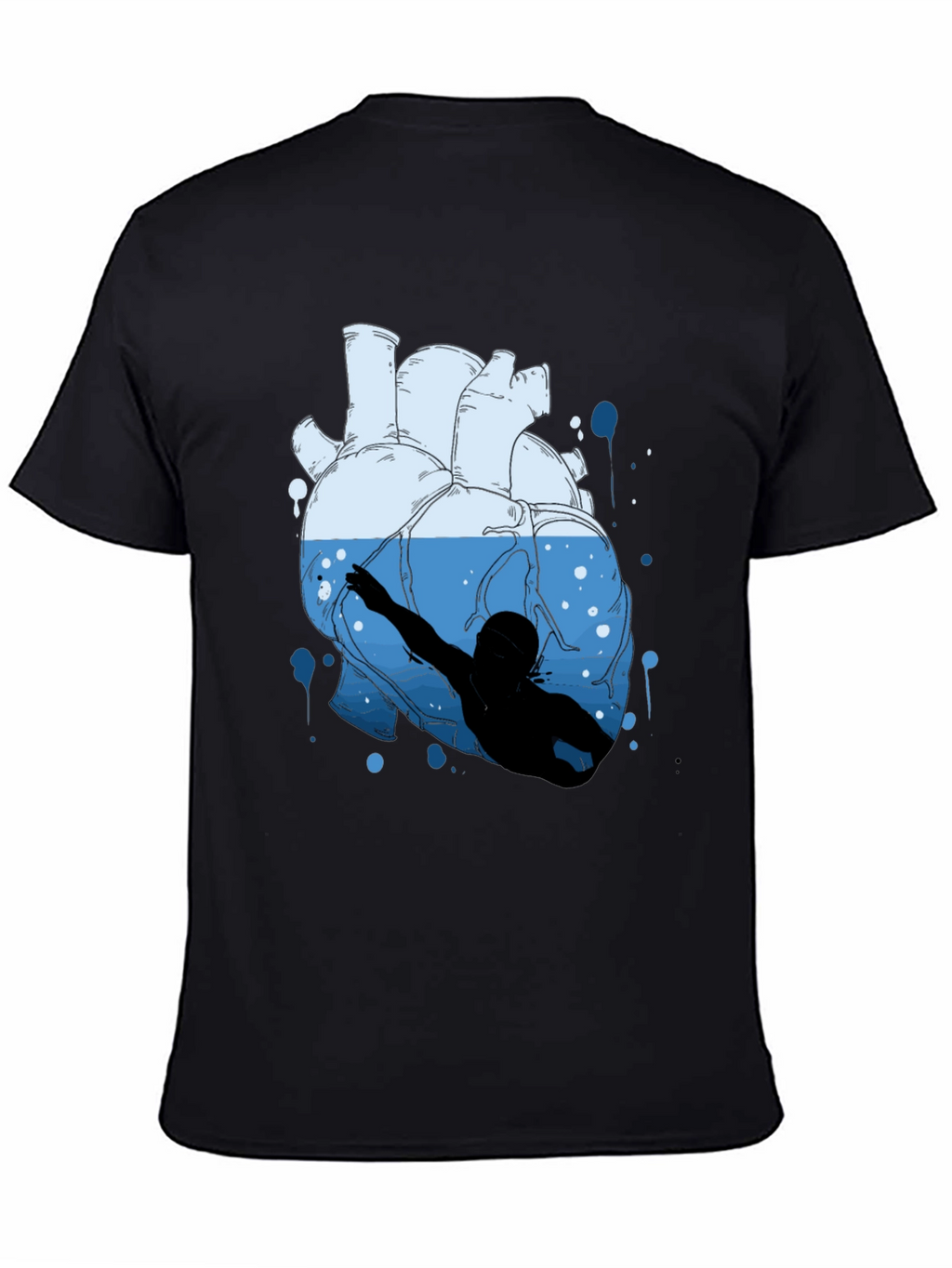 Heart Swimmer Graphic Tee - Unique Design!