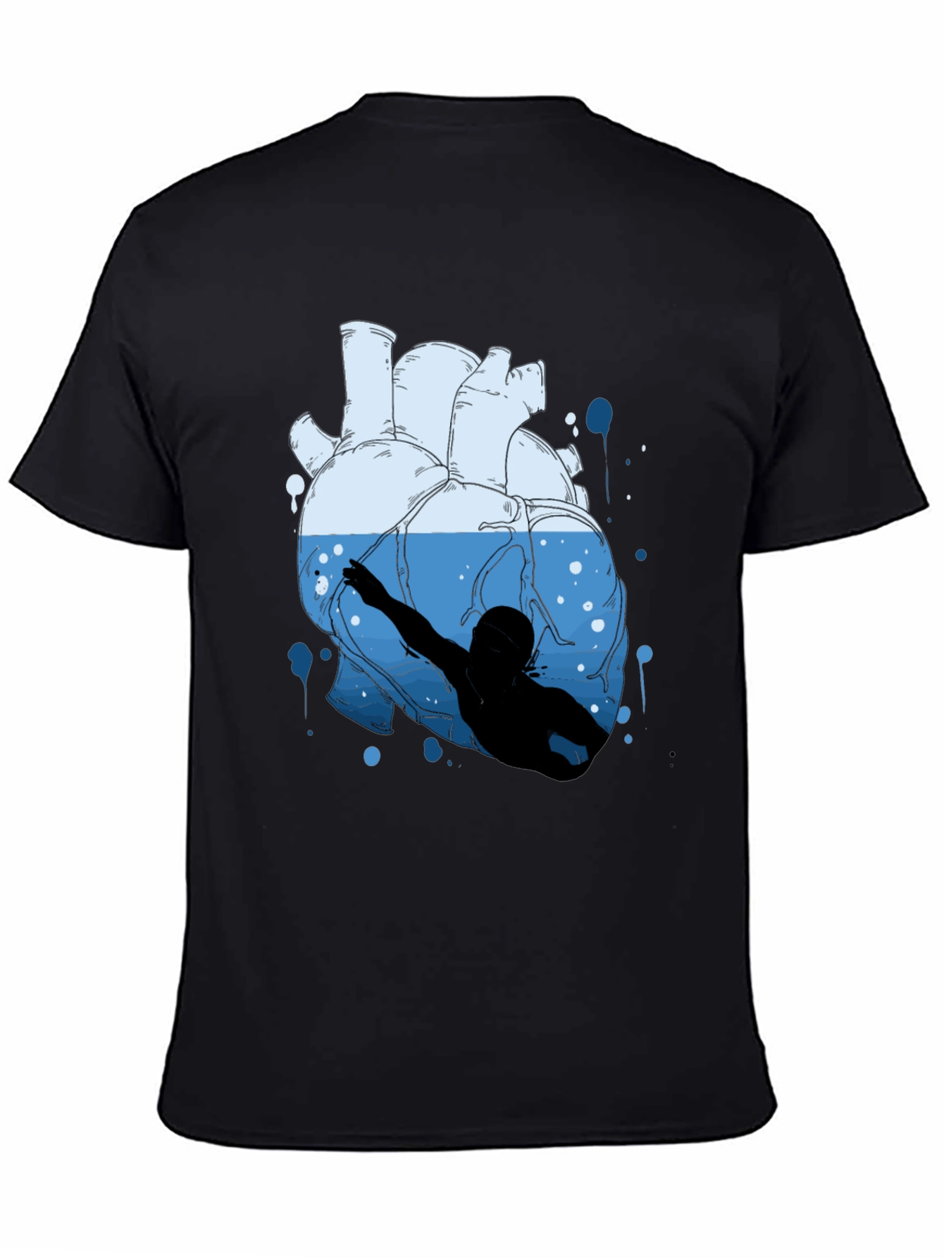 Heart Swimmer Graphic Tee - Unique Design!