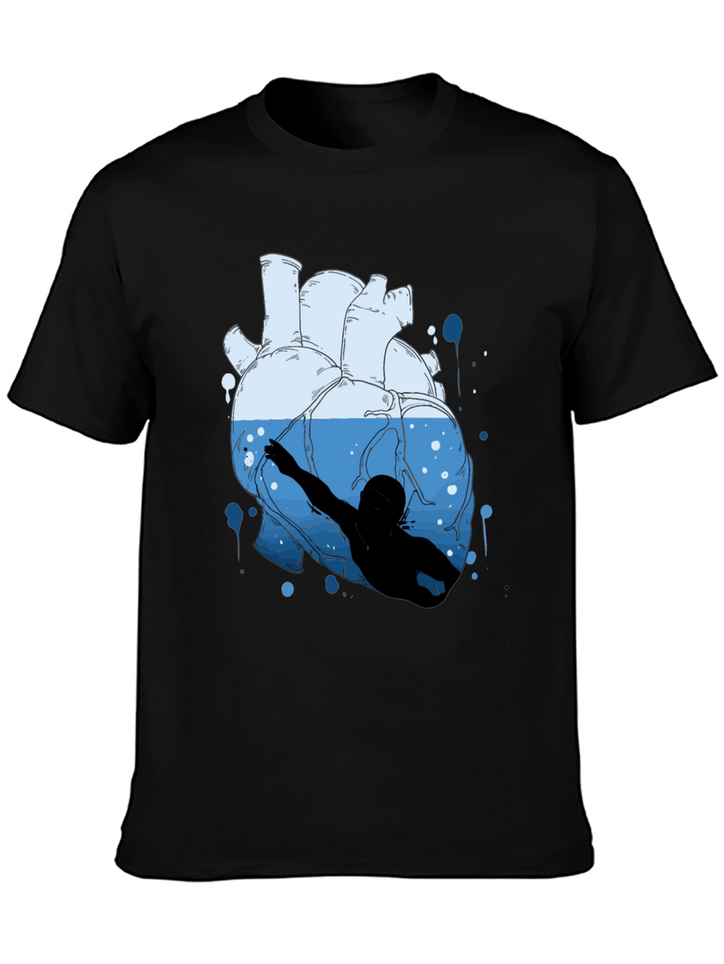 Heart Swimmer Graphic Tee - Unique Design!