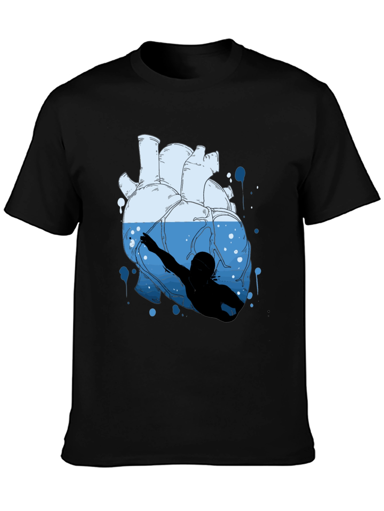 Heart Swimmer Graphic Tee - Unique Design!
