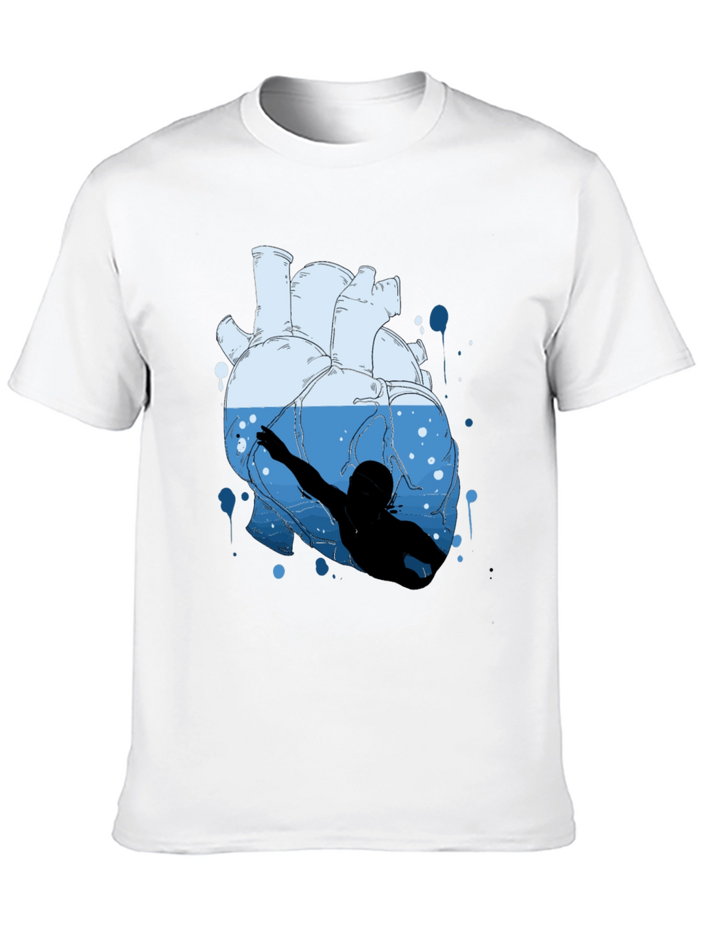 Heart Swimmer Graphic Tee - Unique Design!