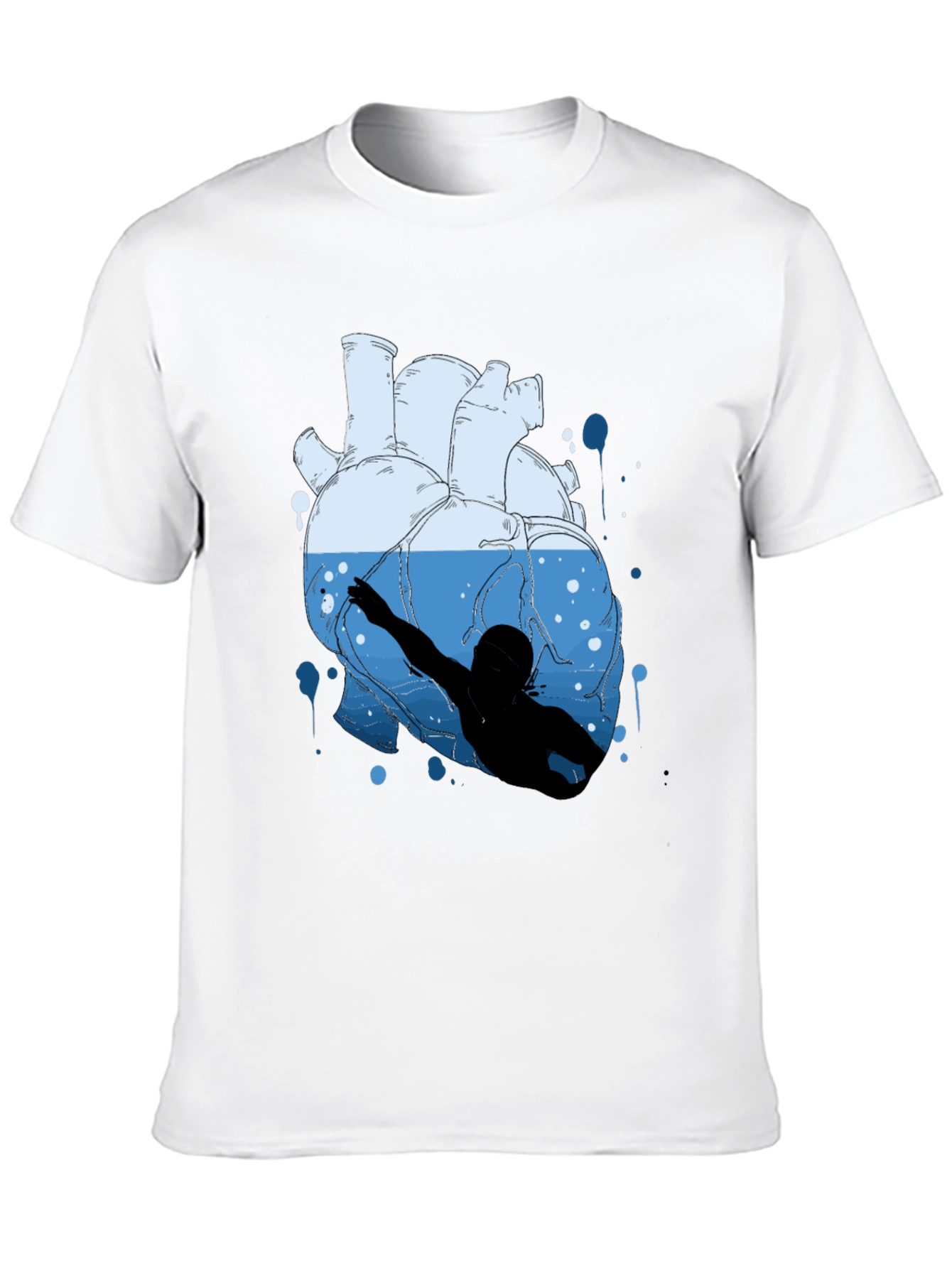 Heart Swimmer Graphic Tee - Unique Design!