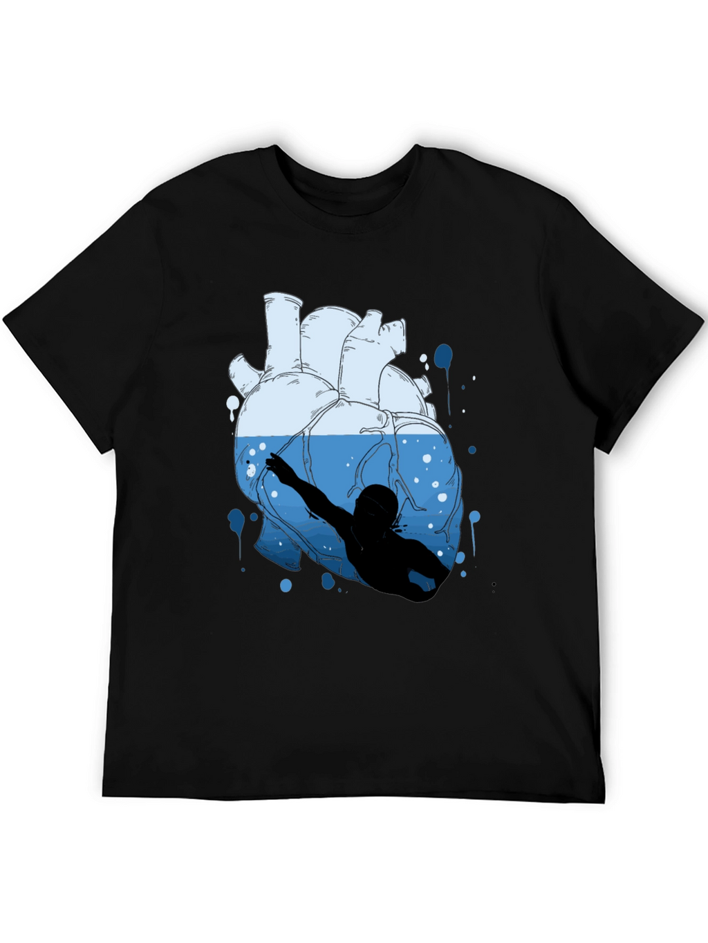 Heart Swimmer Graphic Tee - Unique Design!