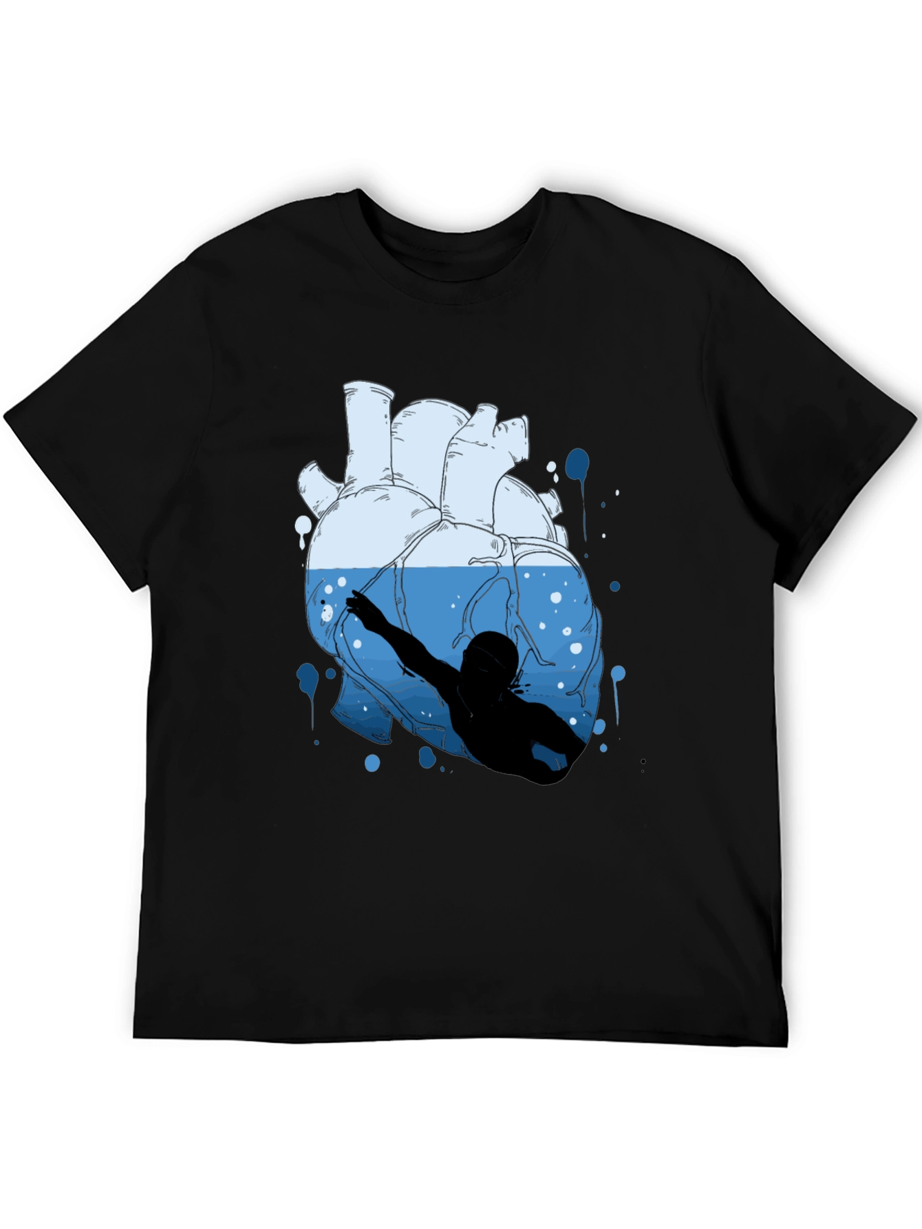Heart Swimmer Graphic Tee - Unique Design!