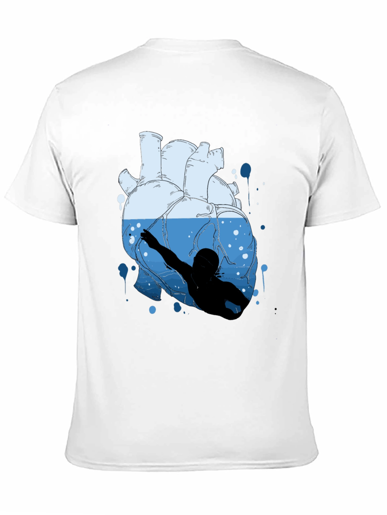 Heart Swimmer Graphic Tee - Unique Design!