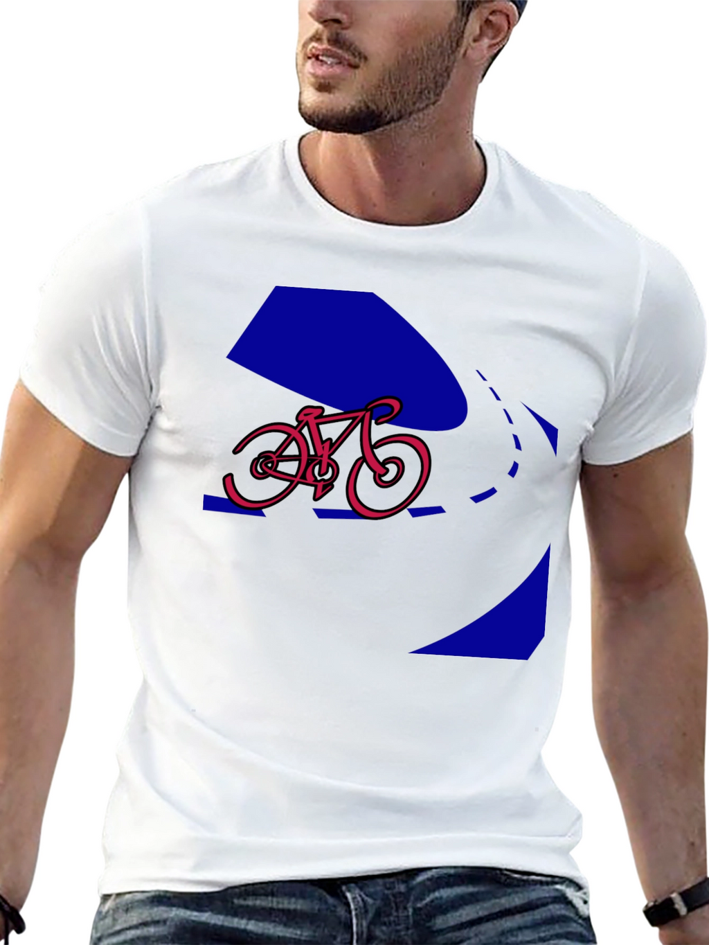 Bike Graphic Tee - Black Crew Neck