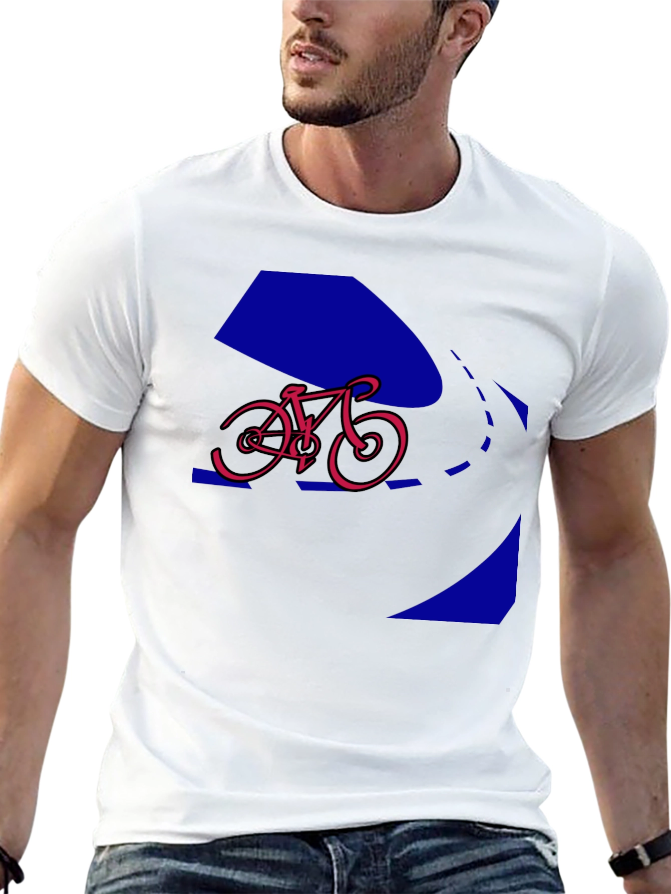 Bike Graphic Tee - Black Crew Neck