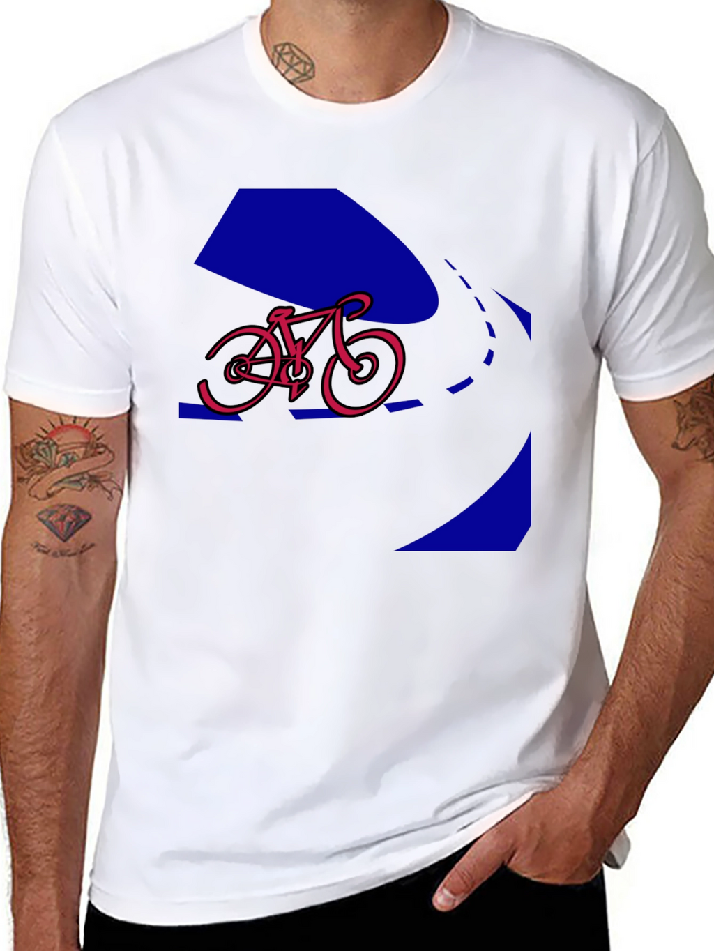 Bike Graphic Tee - Black Crew Neck