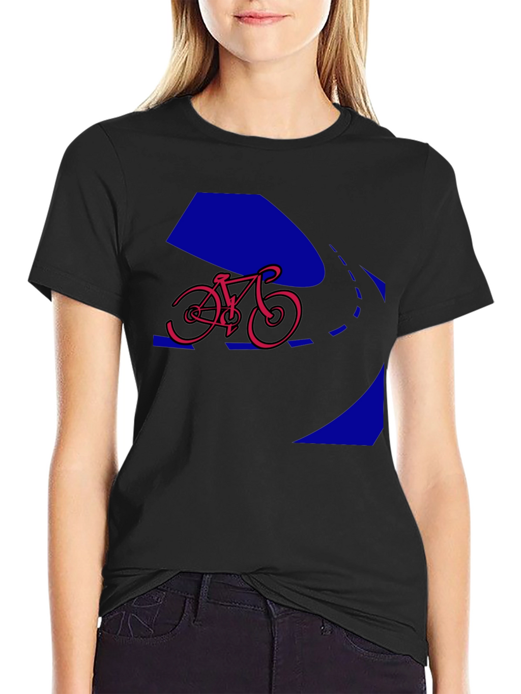Bike Graphic Tee - Black Crew Neck
