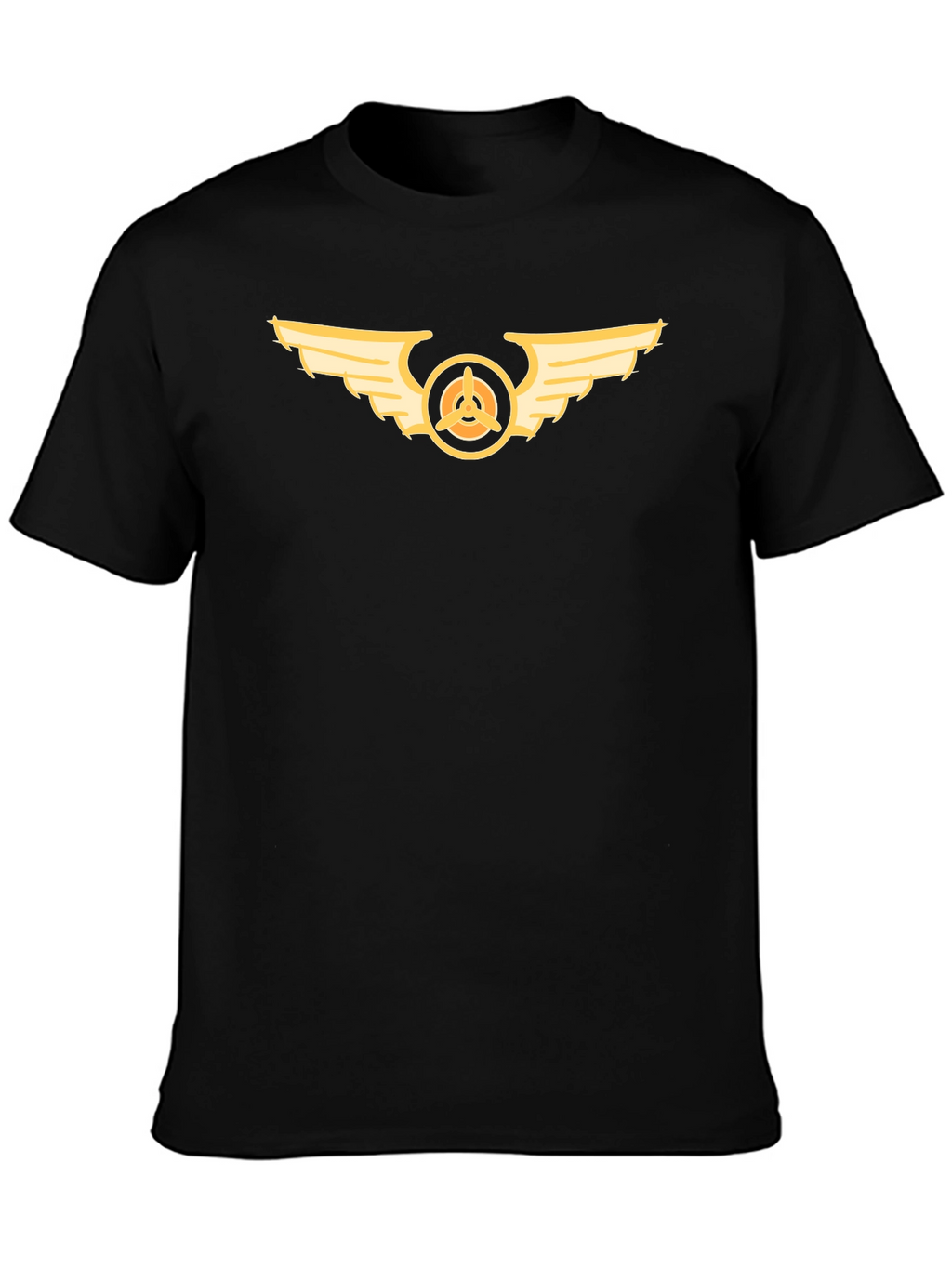 Winged Propeller Graphic Black Tee