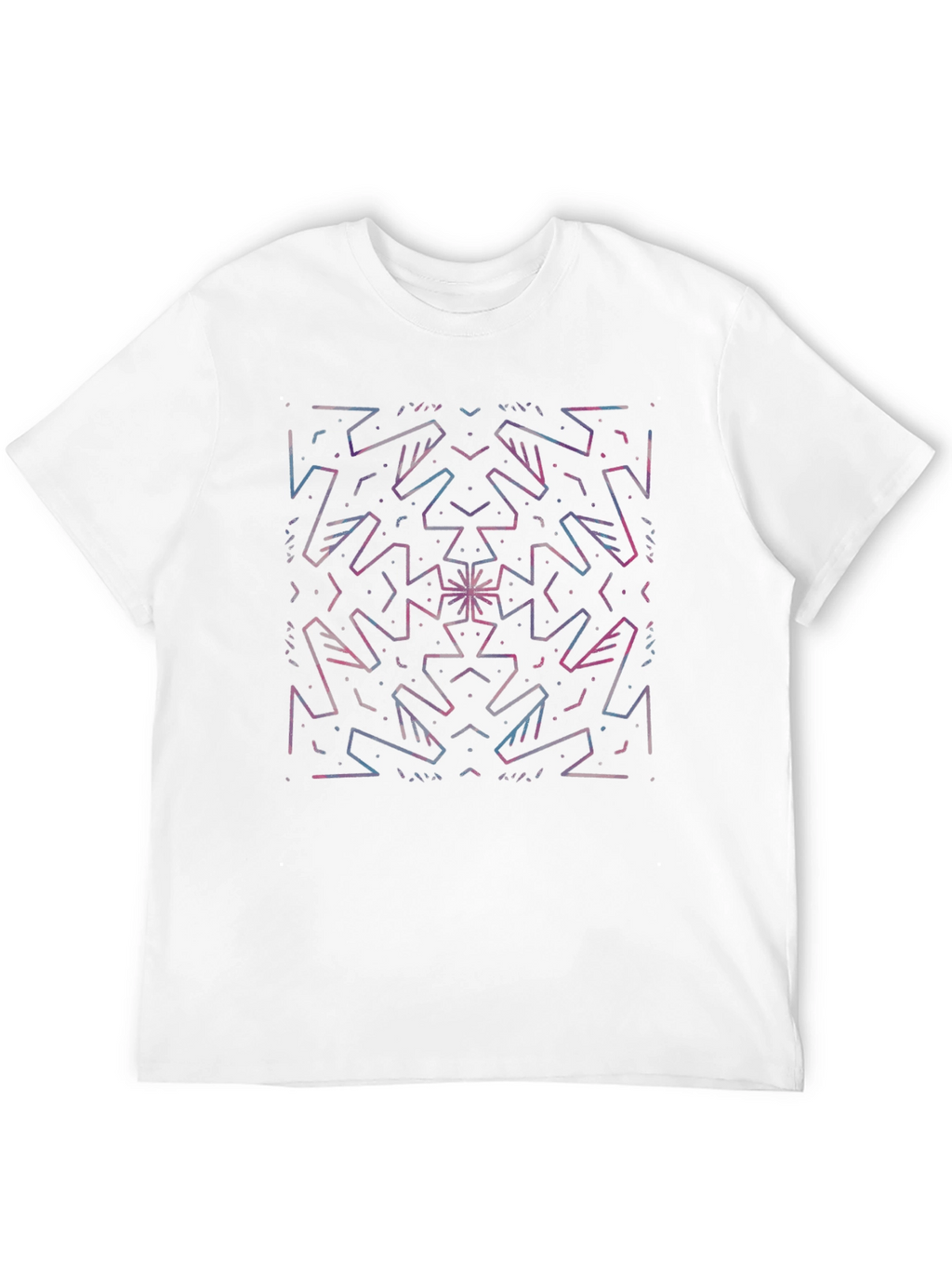 Geometric Line Art Black T-Shirt