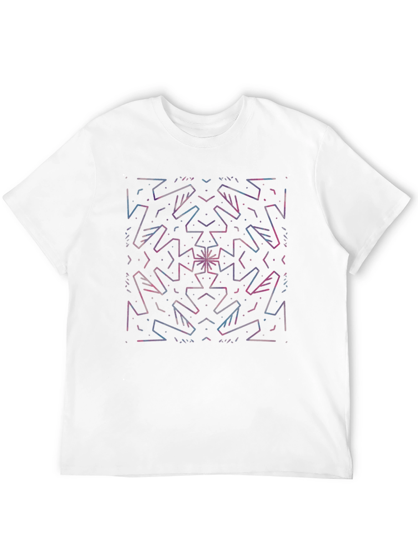 Geometric Line Art Black T-Shirt