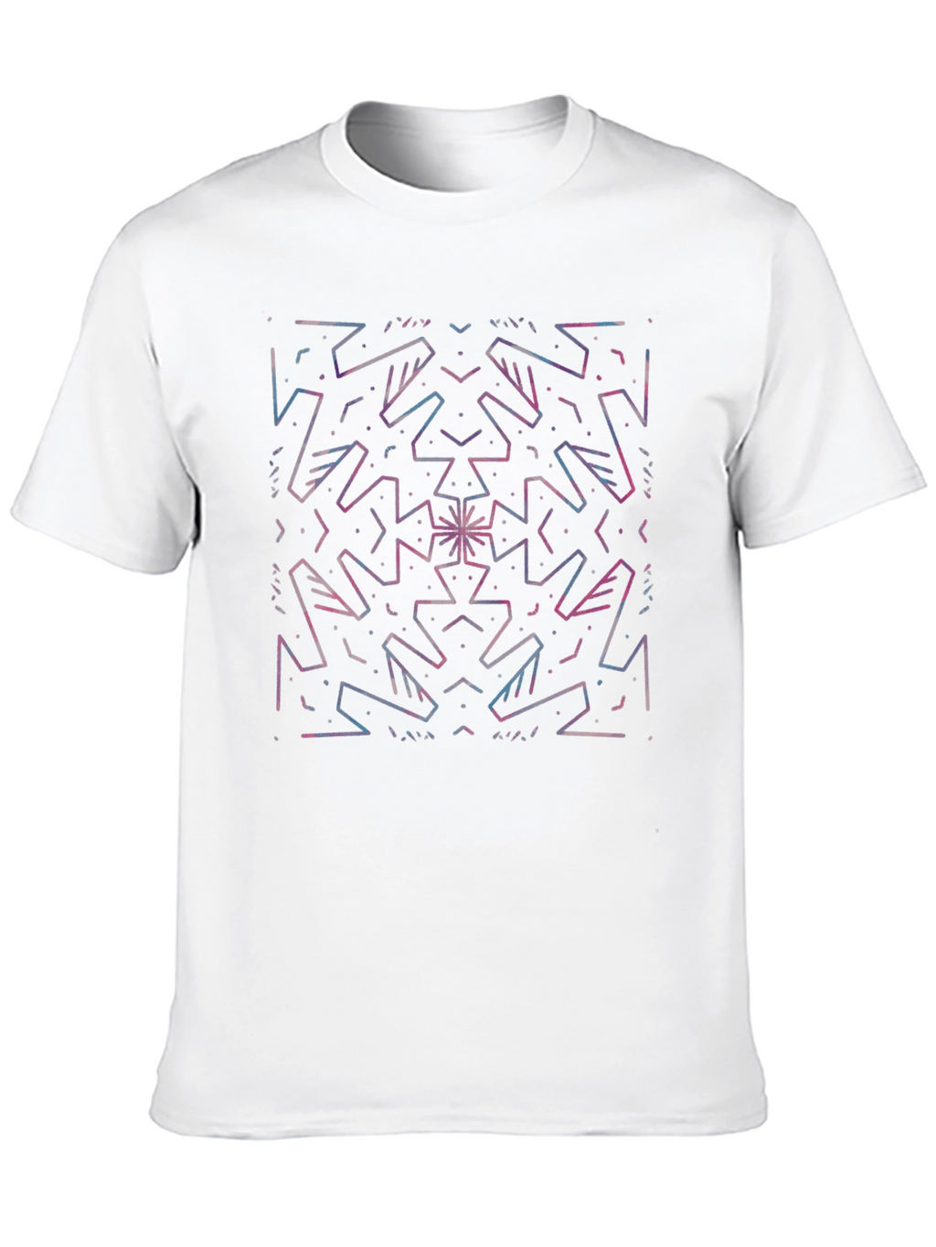 Geometric Line Art Black T-Shirt