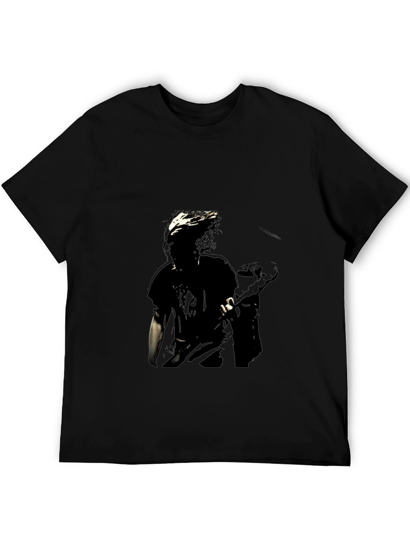 Unique Graphic Print Black Cotton T-Shirt