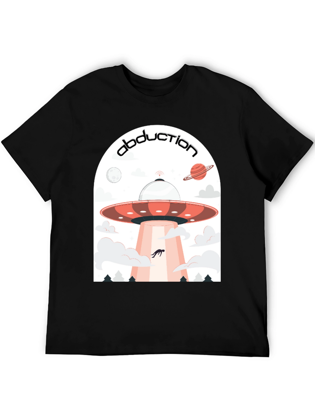 Abduction UFO Graphic Tee - Mens Black T-Shirt