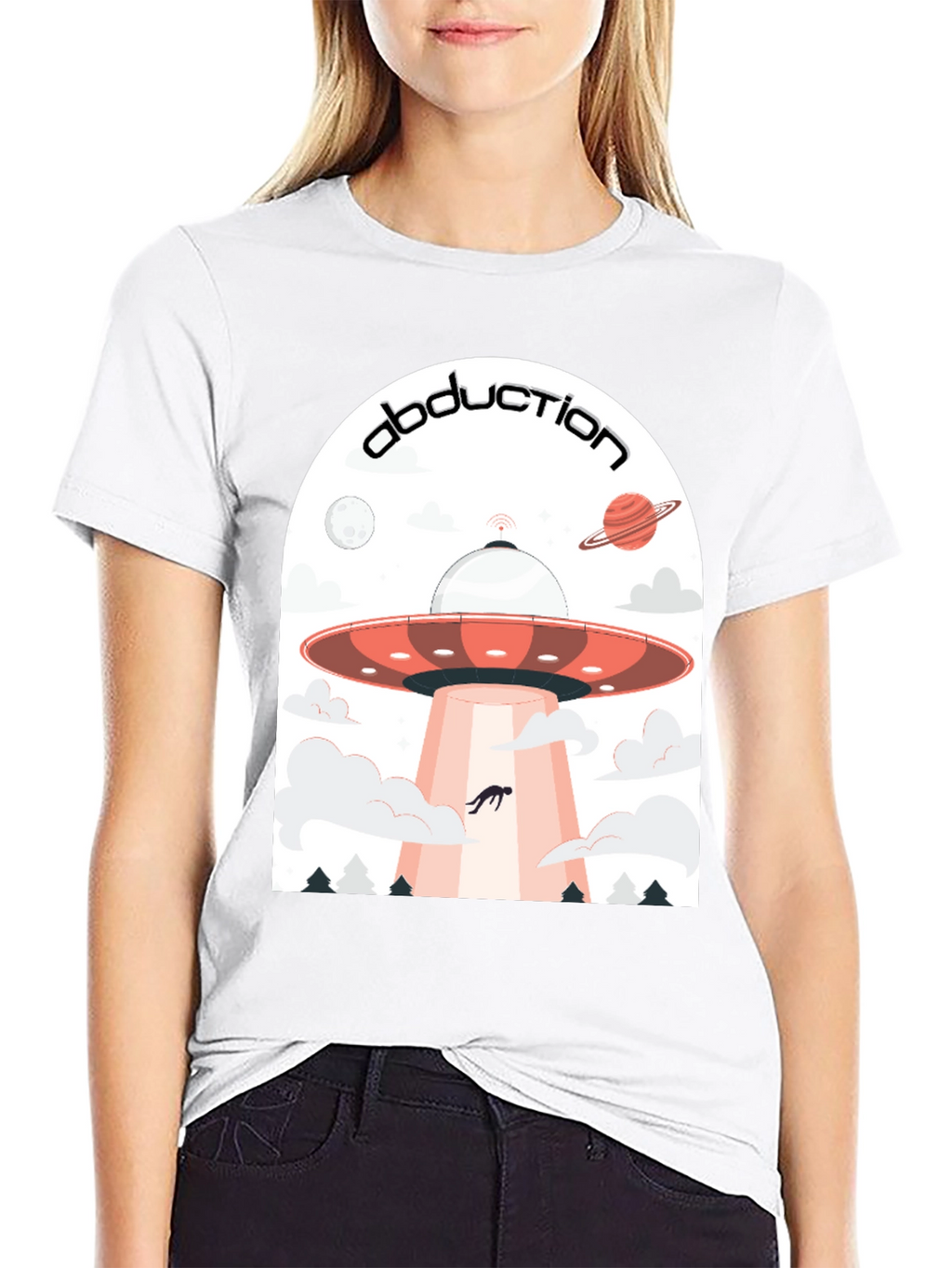 Abduction UFO Graphic Tee - Mens Black T-Shirt
