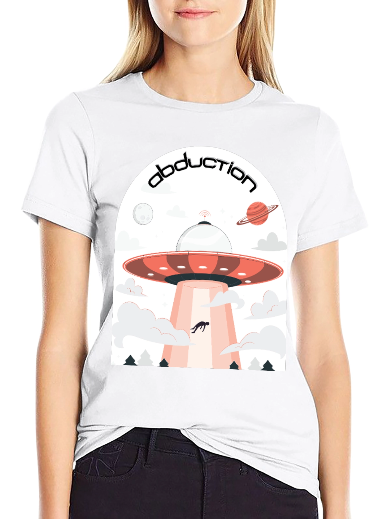 Abduction UFO Graphic Tee - Mens Black T-Shirt