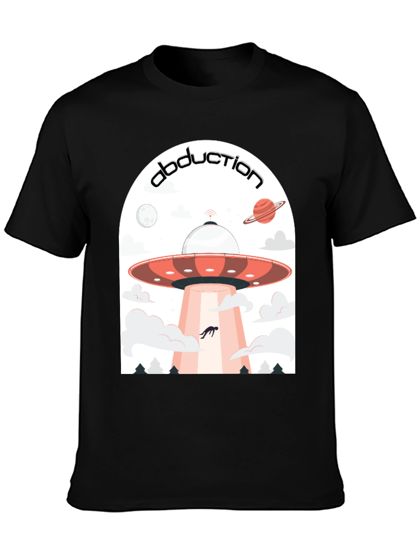 Abduction UFO Graphic Tee - Mens Black T-Shirt