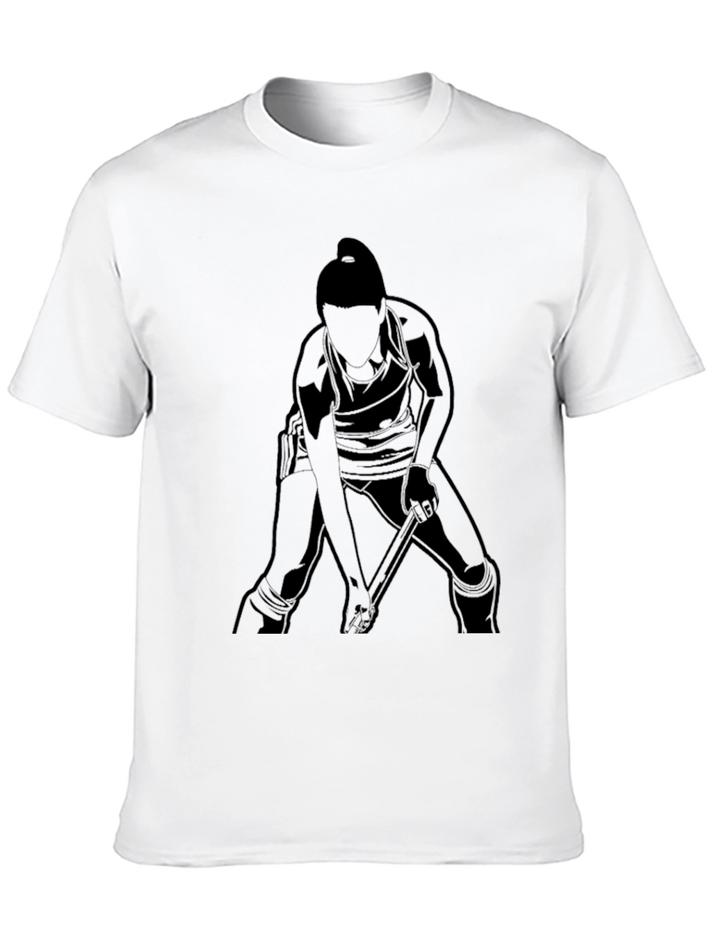 Black Hockey Player Graphic Tee - Sportswear Casual