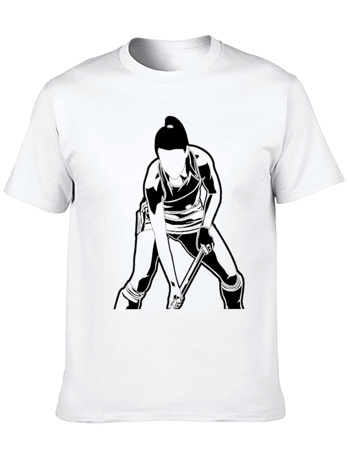 Black Hockey Player Graphic Tee - Sportswear Casual