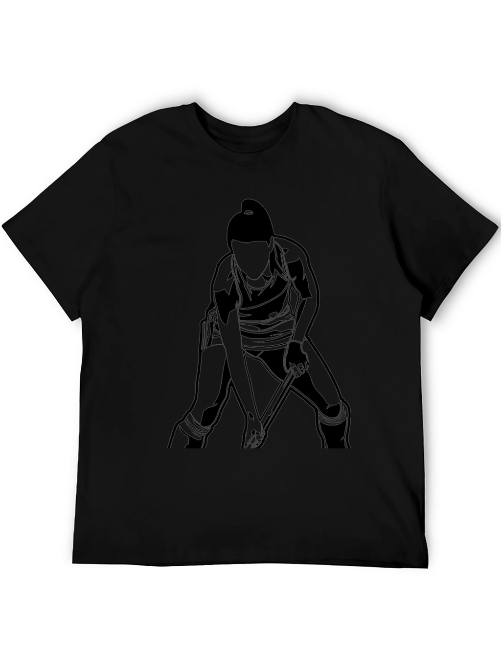 Black Hockey Player Graphic Tee - Sportswear Casual