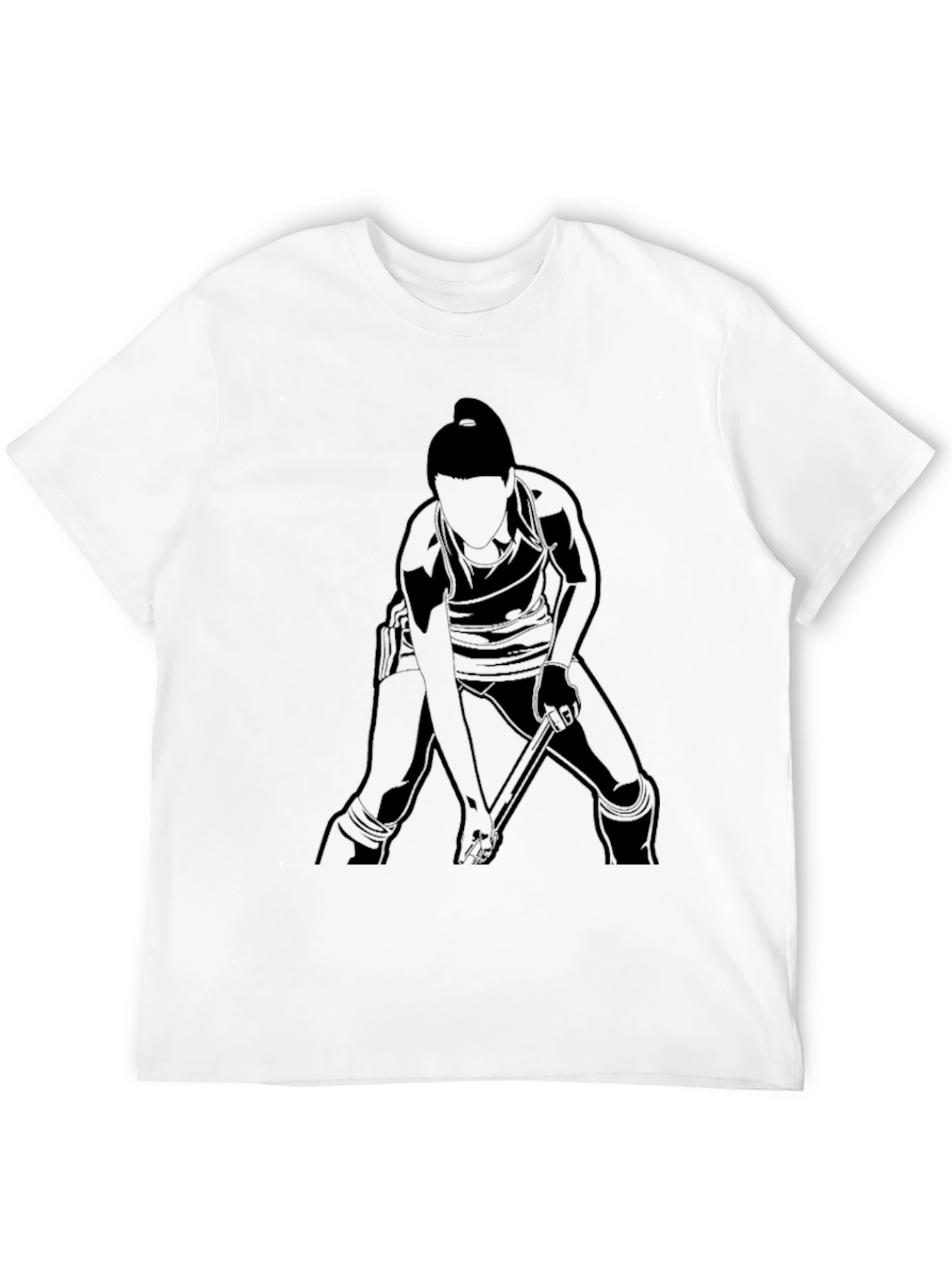 Black Hockey Player Graphic Tee - Sportswear Casual