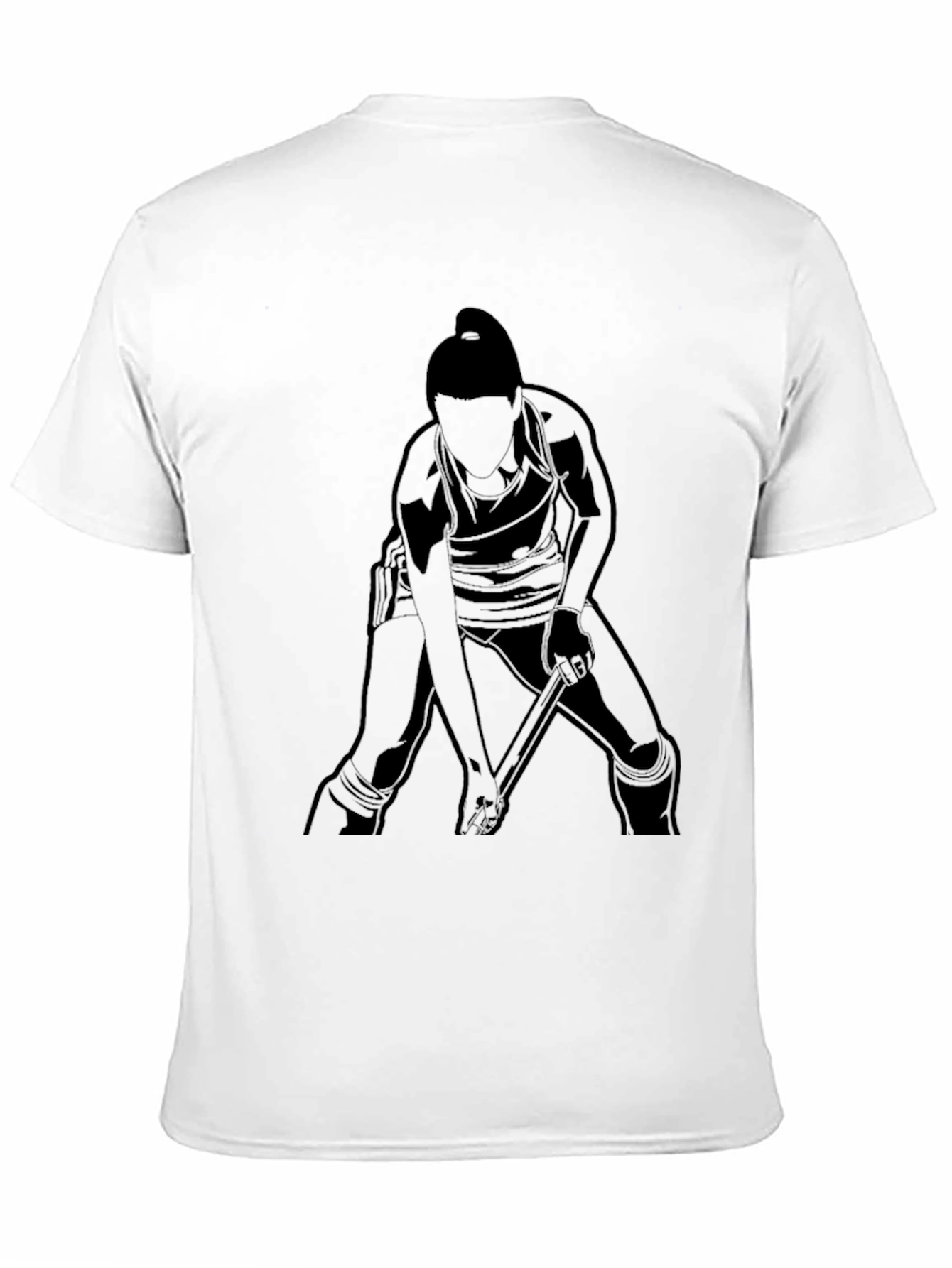 Black Hockey Player Graphic Tee - Sportswear Casual