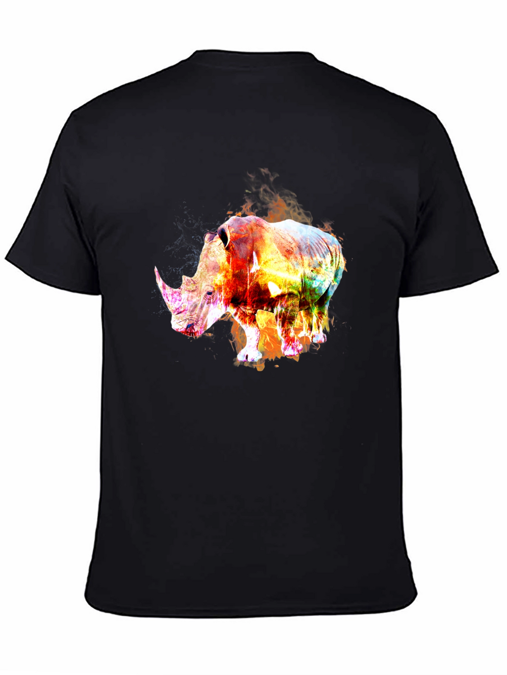 Fiery Rhino Graphic Tee - Black T-Shirt