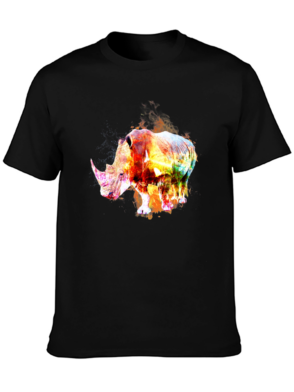 Fiery Rhino Graphic Tee - Black T-Shirt