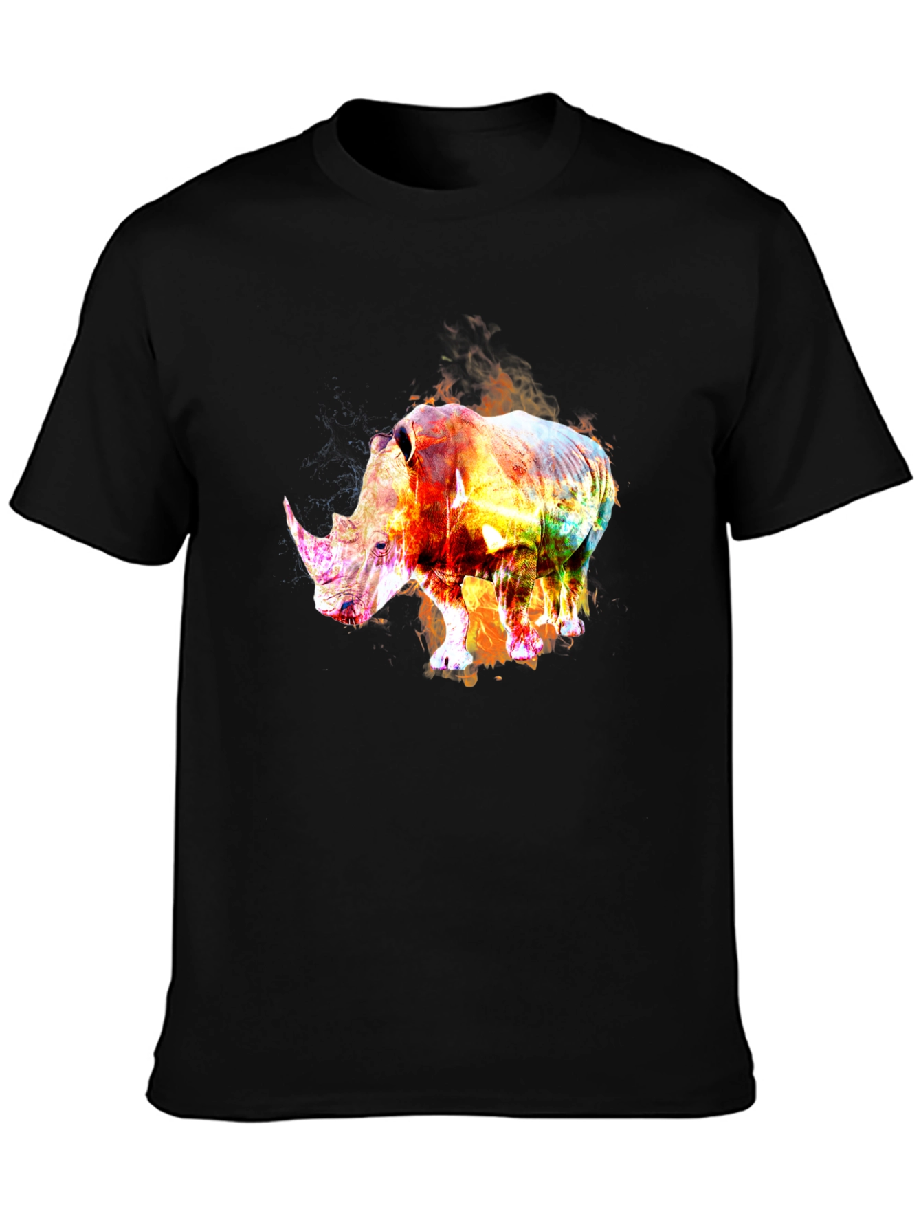 Fiery Rhino Graphic Tee - Black T-Shirt