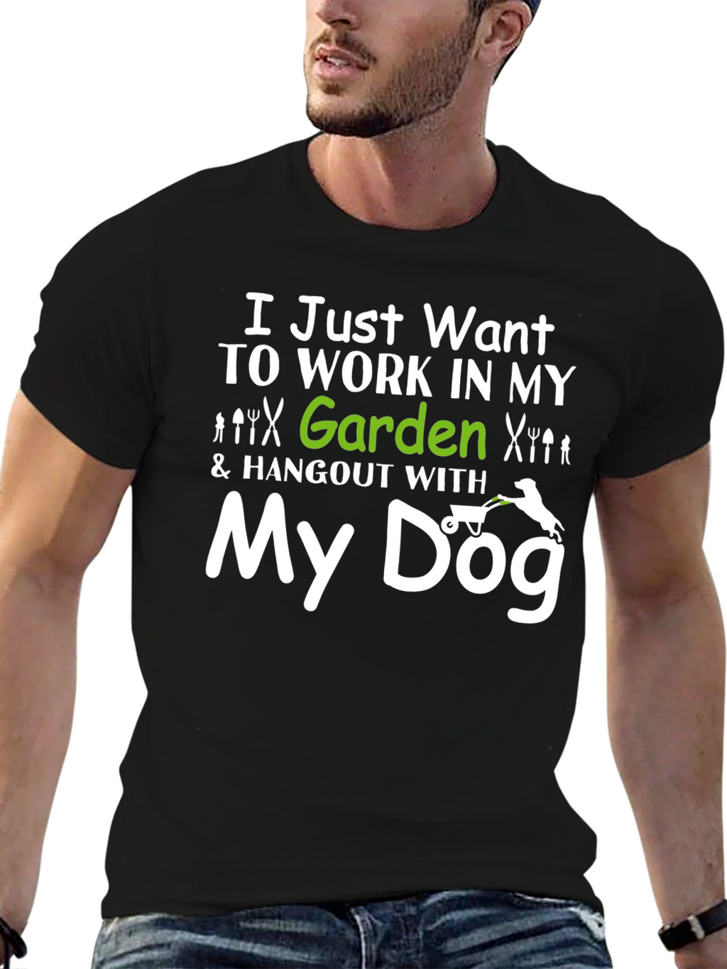 Gardening & Dog Lover T-Shirt - My Dog Design
