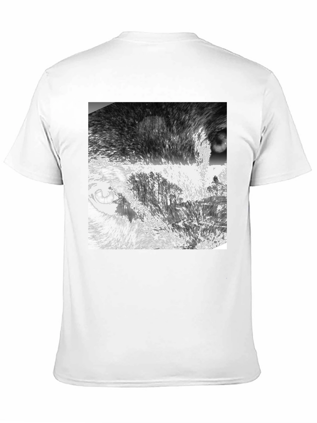 Abstract Landscape Print Black T-Shirt