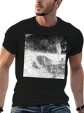 Abstract Landscape Print Black T-Shirt