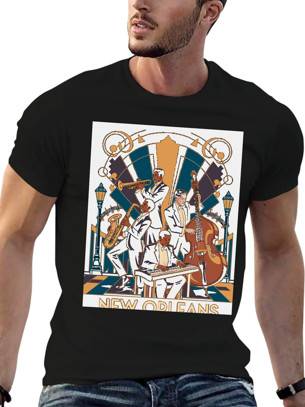 New Orleans Jazz Band T-Shirt - Black