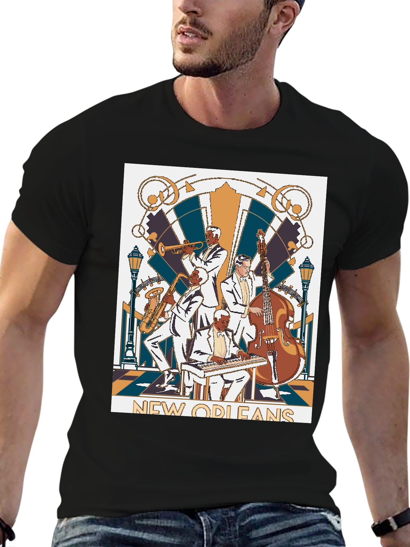 New Orleans Jazz Band T-Shirt - Black