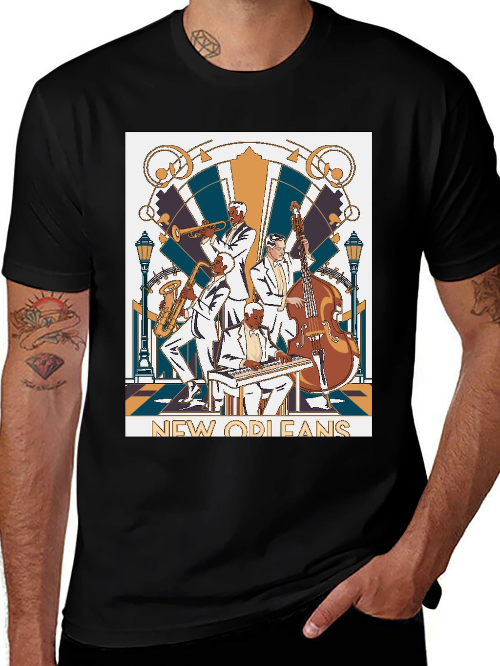 New Orleans Jazz Band T-Shirt - Black