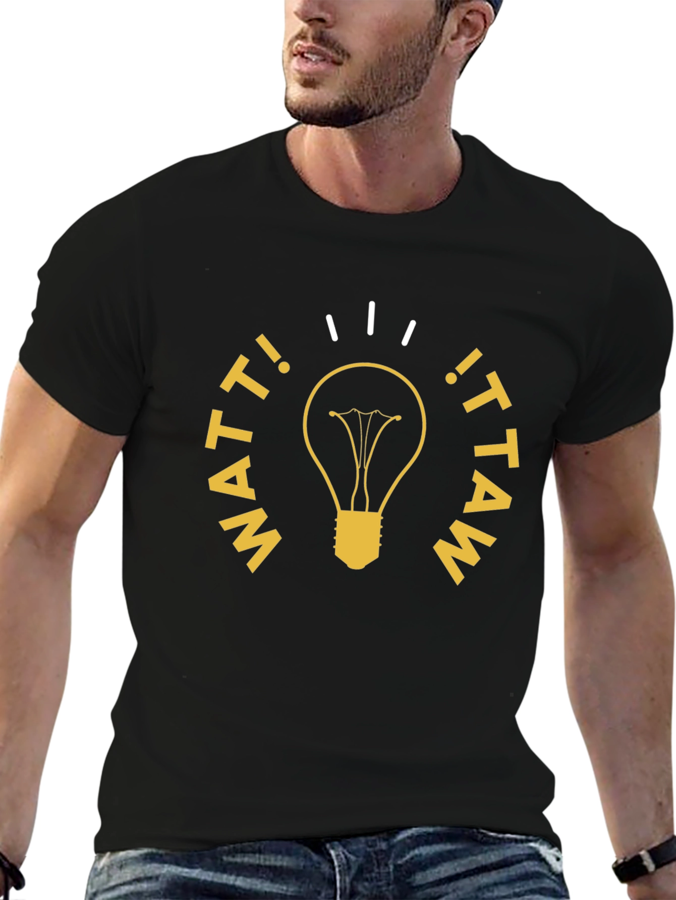 Watt! Backwards Funny Lightbulb T-Shirt
