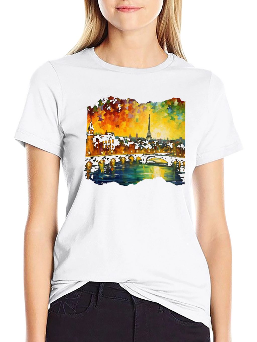 Paris Eiffel Tower Art Mens T-Shirt