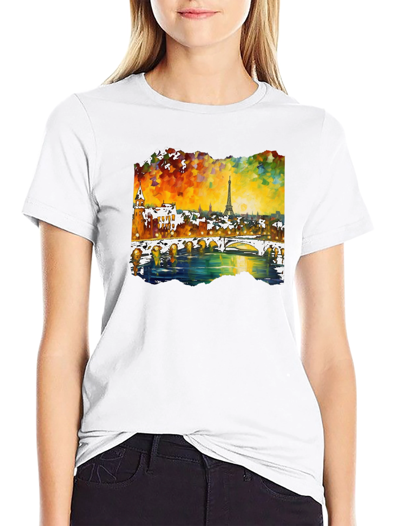 Paris Eiffel Tower Art Mens T-Shirt