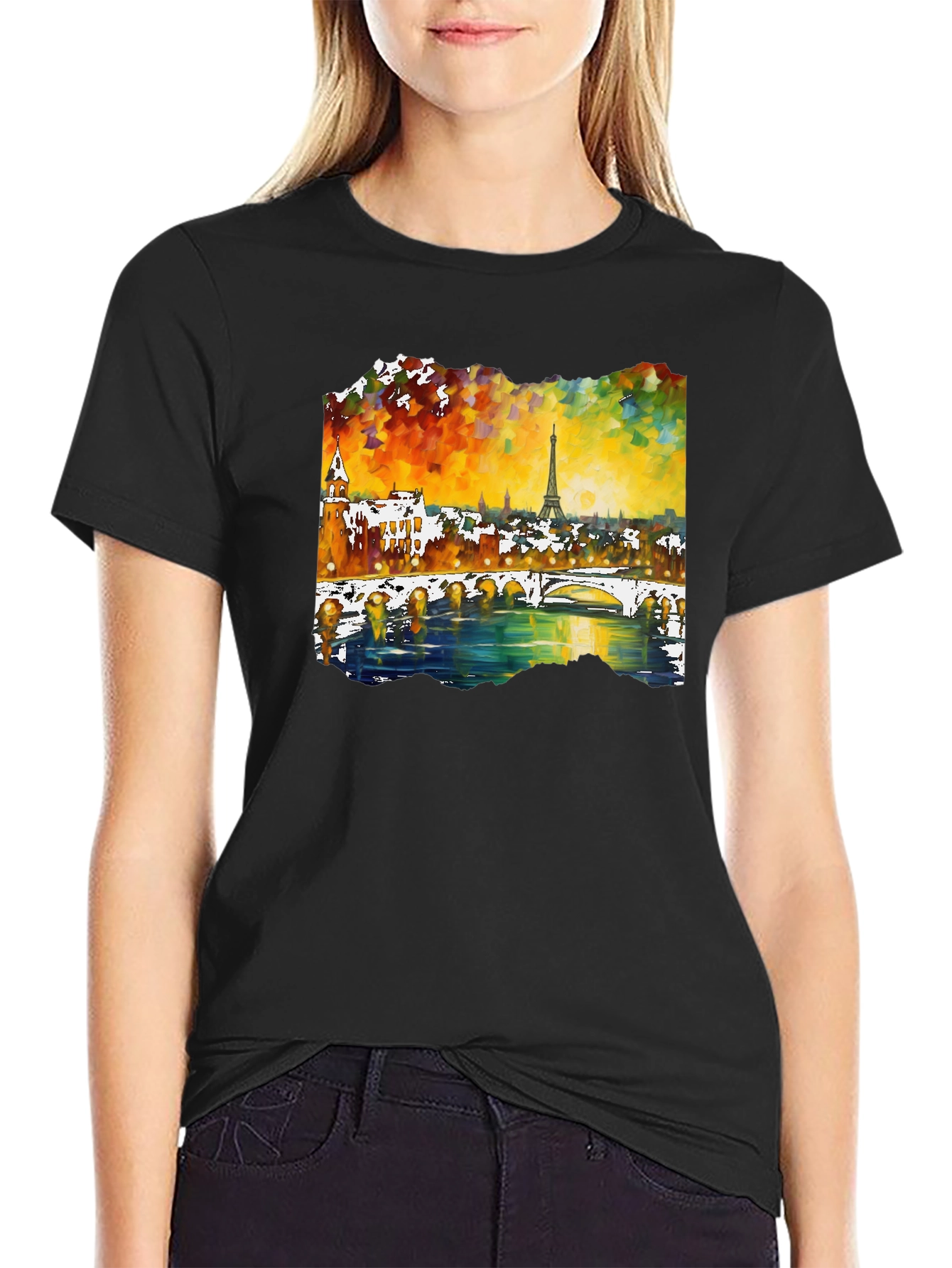 Paris Eiffel Tower Art Mens T-Shirt
