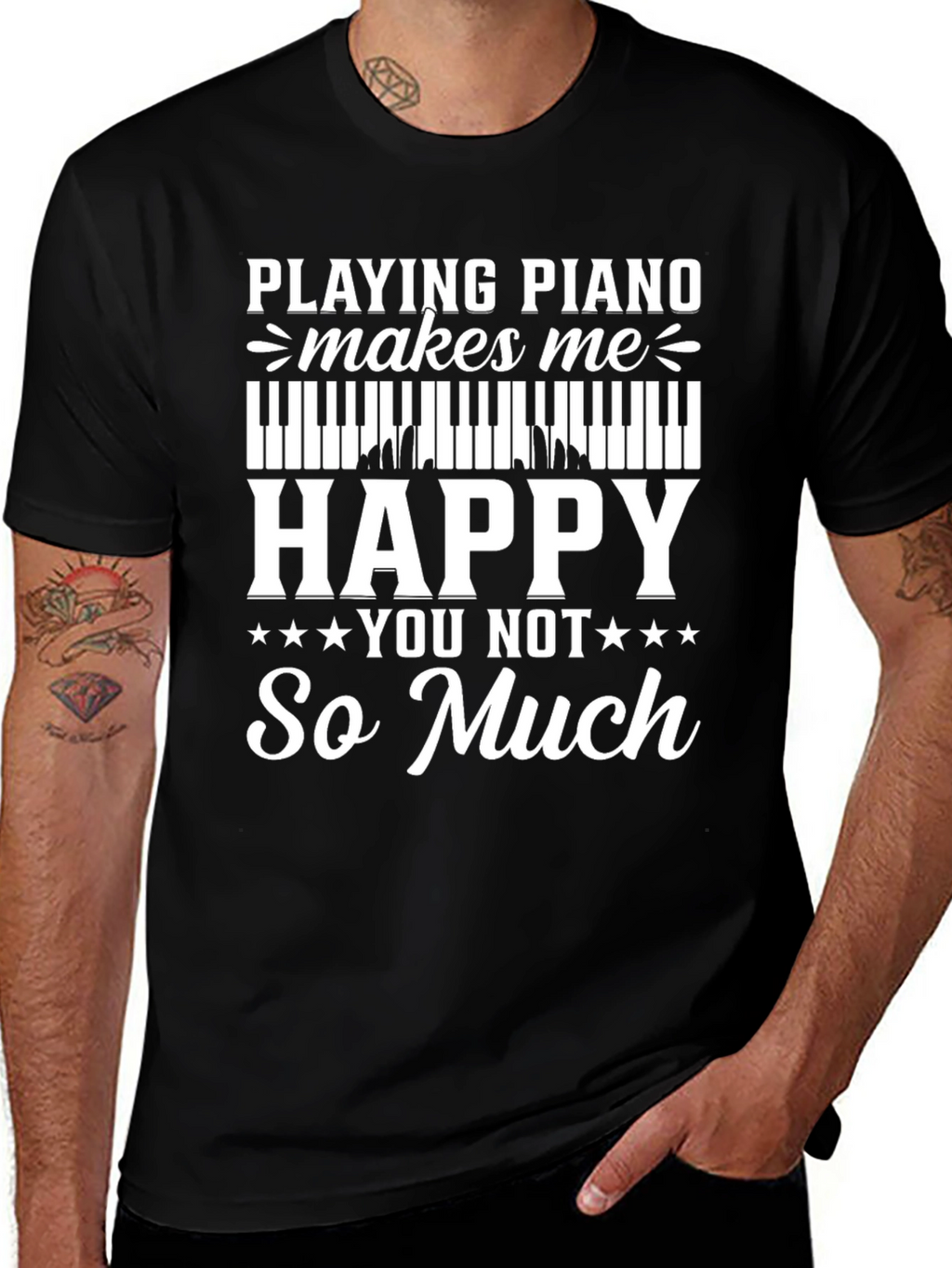 Piano Lover T-Shirt: Playing Piano Makes Me Happy