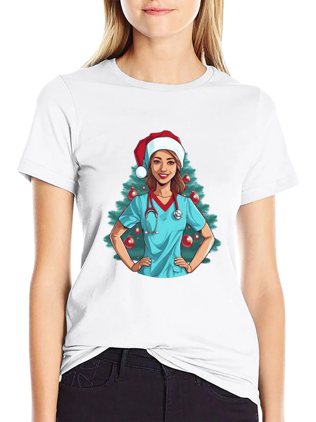 Christmas Nurse Graphic T-Shirt