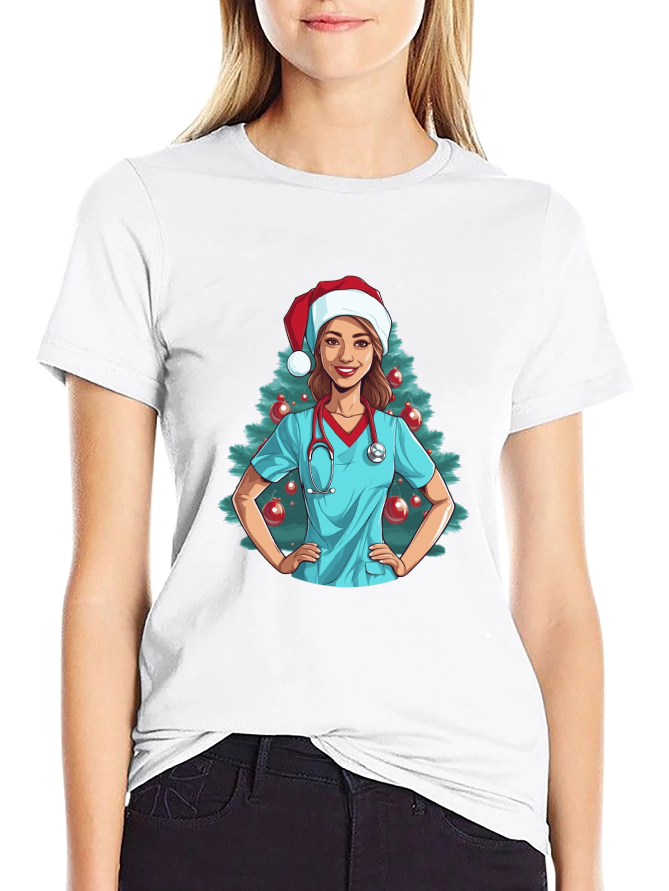 Christmas Nurse Graphic T-Shirt