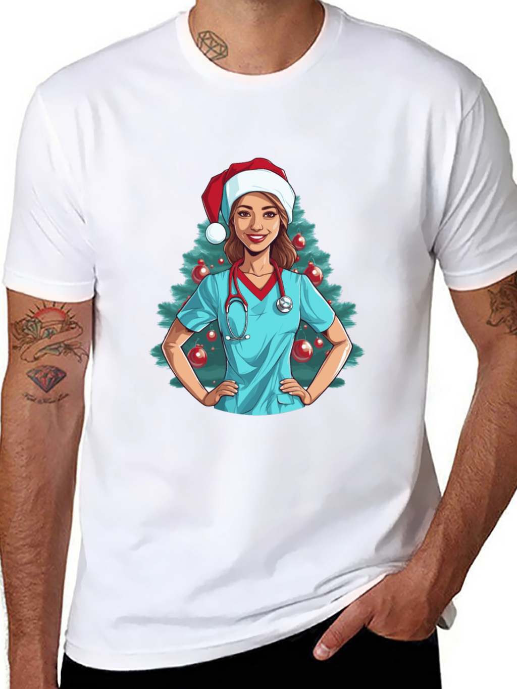 Christmas Nurse Graphic T-Shirt
